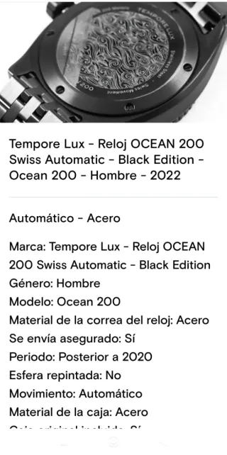 Reloj Tempore Lux Ocean 200 Automático