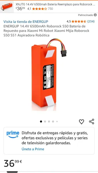 Batería 14.4V 6500mAh para Xiaomi Mi Robot