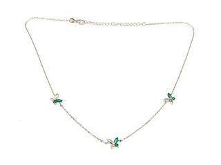 collar plata 925mm con piedra con circonita 21cm