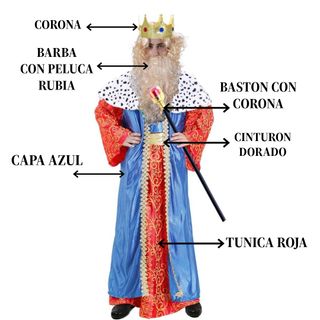 Disfraz Rey Mago Talla M Gaspar Rubio Belén regalo