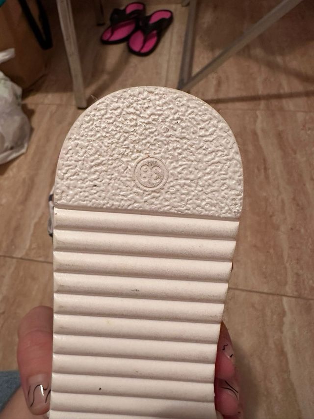 Sandalias Mustang Tira Rayas Azul Blanco