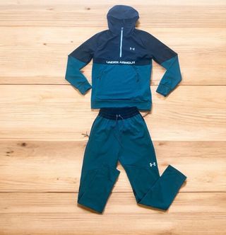 Tuta Under Armour uomo nero/verde petrolio