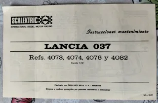 Instrucciones Scalextric varías
