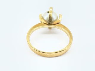 anillo oro 18k con piedra con perla