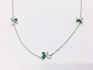 collar plata 925mm con piedra con circonita 21cm