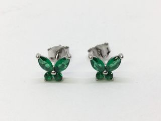 pendientes plata 925mm con piedra con circonita