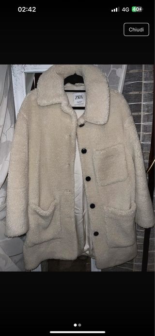 Cappotto Teddy Zara Beige Donna