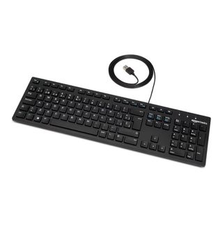 Amazon Basics Teclado con Cable USB y Base Fina.