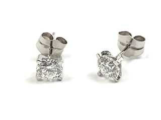 pendientes oro 18k con piedra con diamante de laboratorio