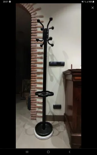 Perchero paragüero de pie negro