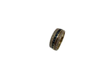 anillo oro 18k con piedra con diamante,zafiro