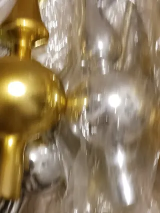 Puntali Albero Natale Oro Argento 8 pezzi 30 cm h