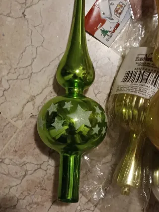 Puntali Albero Natale Oro Argento 8 pezzi 30 cm h