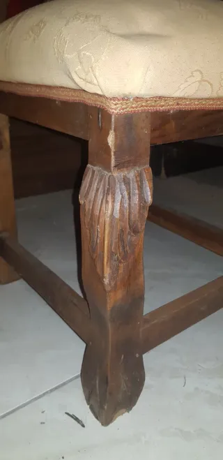 Silla Antigua Madera Maciza Tallada