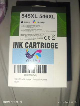 Cartucho Tinta ONLYU 545XL 546XL Negro Color