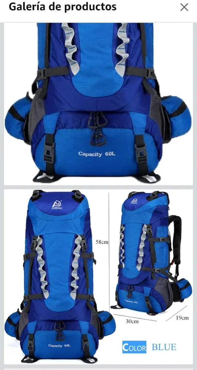 Mochila Montañero FLAMEHORSE 80L Azul/Gris