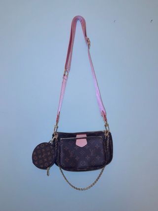 Bolso Marrón y Rosa Multifuncional