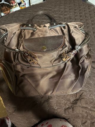 Bolso Lancel Paris Piel y Lona Marrón
