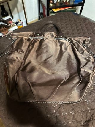 Bolso Lancel Paris Piel y Lona Marrón