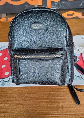 Zainetto Thun nero con fantasia floreale