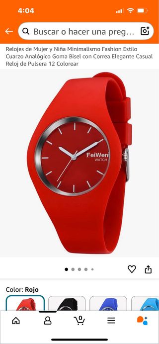 Reloj FeiWen Rojo Moda comprado 2 sin querer.