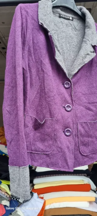 Maglia donna viola e grigia