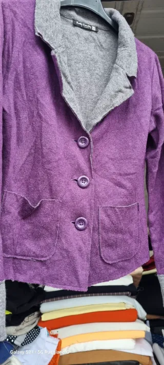 Maglia donna viola e grigia