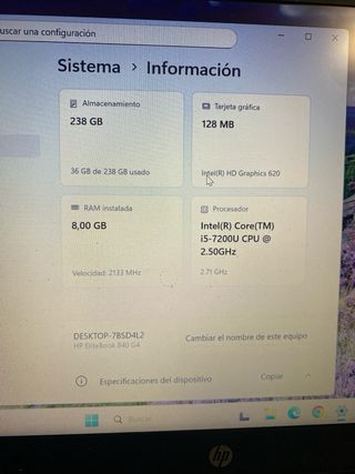 Portátil HP Elitebook 840 G4 Argento