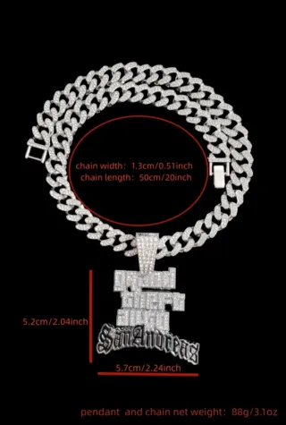 Cadena Cubana Plata con Colgante