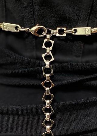 Fendi Cintura/Collana Catena Tubolare Argento