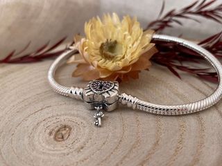 Pulsera Lazo Corazon Rosa Candado Llave Colgante