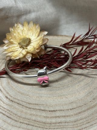 Charm Gata Lazo y Circonita Rosa