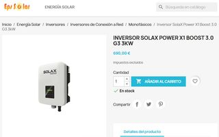 INVERSOR MONOFÁSICO SOLAX BOOST 3KW