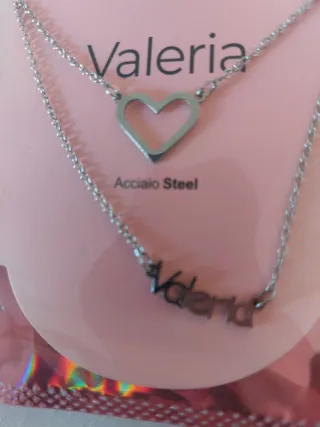 Collana Valeria con cuore e nome