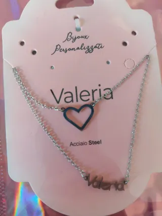Collana Valeria con cuore e nome