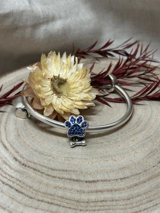 Charm Huella Perro Azul Huesito