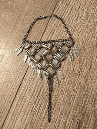 Pulsera de dedo estilo boho plateada