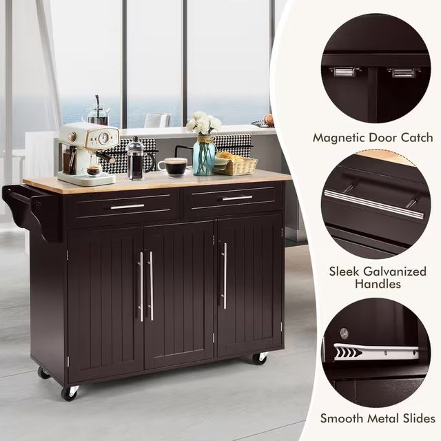 Carrello da cucina con ruote, carrello da portata