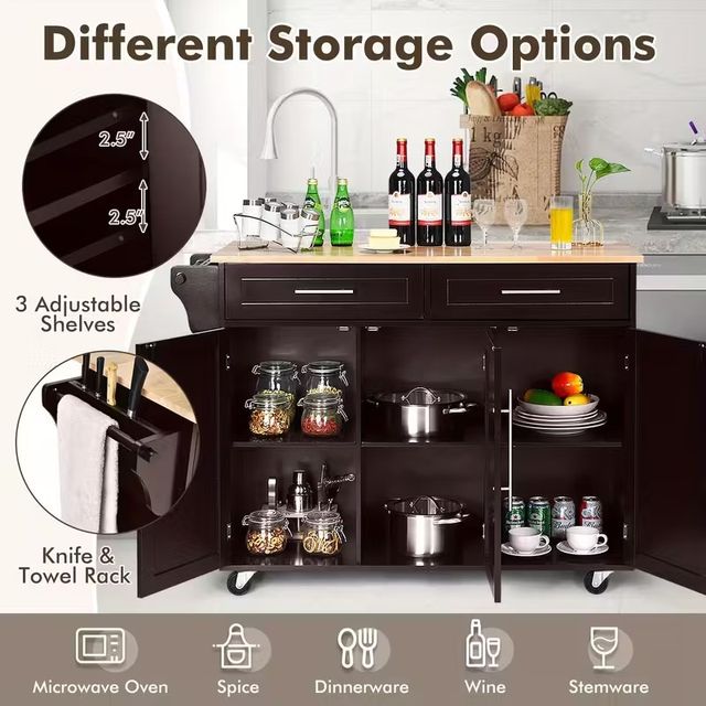 Carrello da cucina con ruote, carrello da portata