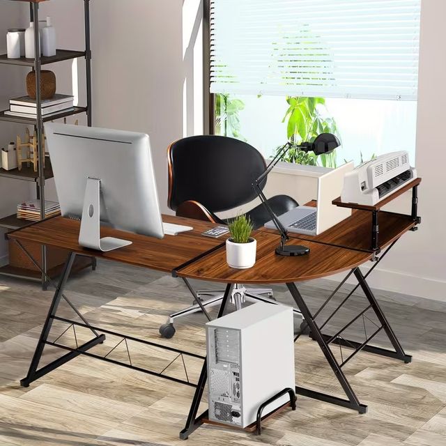 Scrivania a L reversibile per computer da angolo c