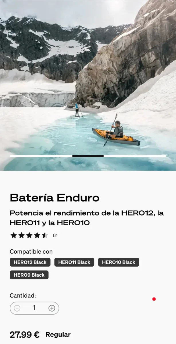 Caricatore originale GoPro Hero12 con batteria Enduro