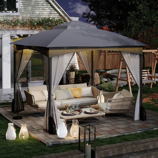 GOFLAME 3.05x3.05metri Gazebo da Patio con pareti
