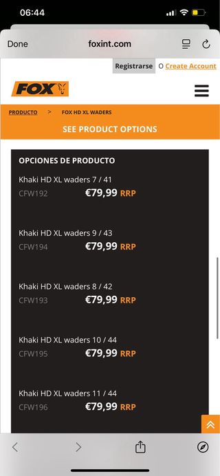 Fox HD XL Waders de pesca NUEVO SIN ABRIR