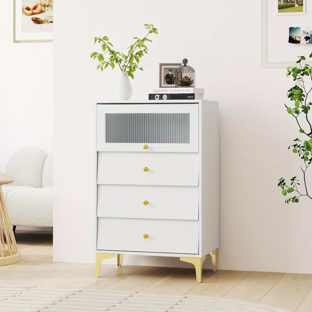 Cassettiera a 3 cassetti, moderno armadio con port