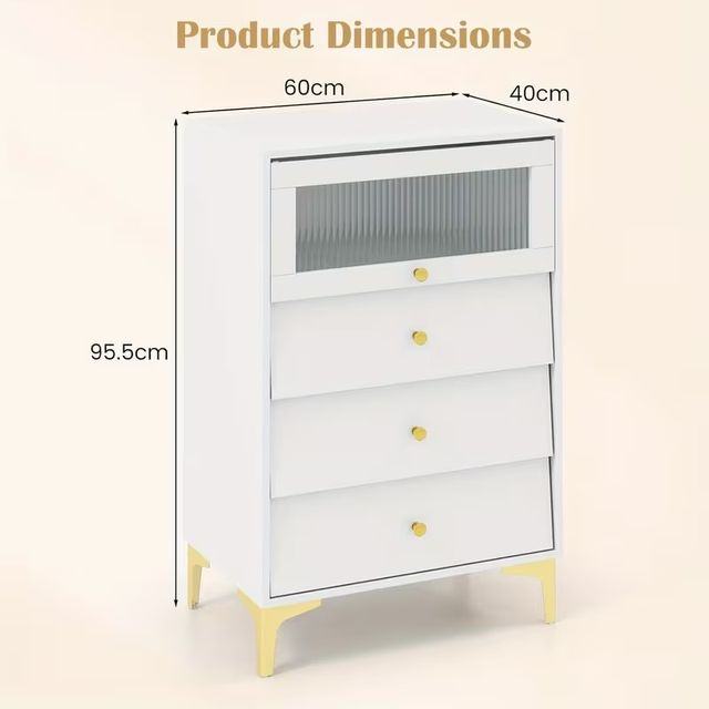 Cassettiera a 3 cassetti, moderno armadio con port