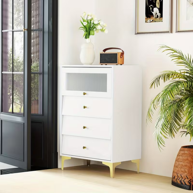 Cassettiera a 3 cassetti, moderno armadio con port