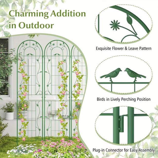 Set di 2 pannelli di recinzione da giardino in met