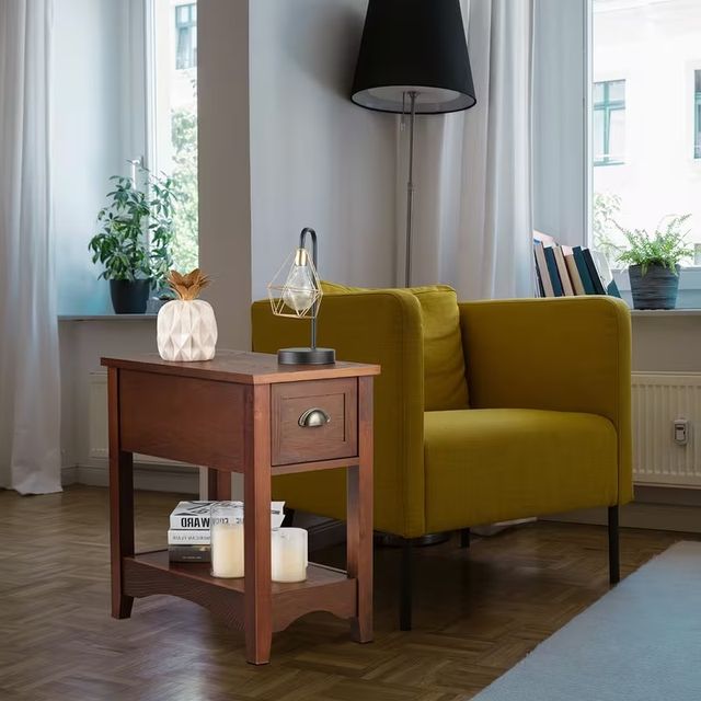 Tavolino con cassetto e ripiano, tavolino da divan