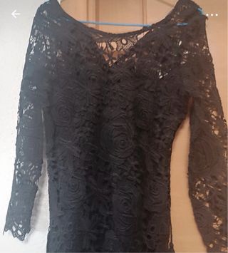 Vestido de fiesta negro encaje