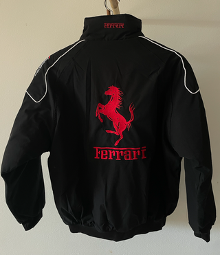 Chaqueta Bomber Ferrari F1 Negra Roja Bordada